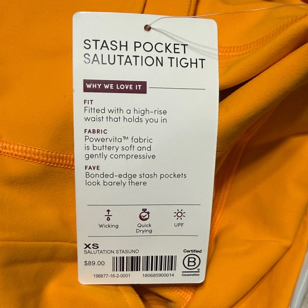 Athleta Vibrant Orange High-Waist Leggings